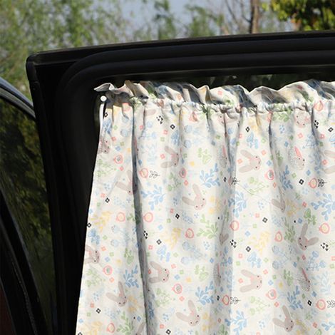 Rideau de Fenêtre Auto avec Ventouses - Rideau Côté Soleil avec Motifs Animaux - Protection Solaire et Isolation Thermique - Coton (1/5)