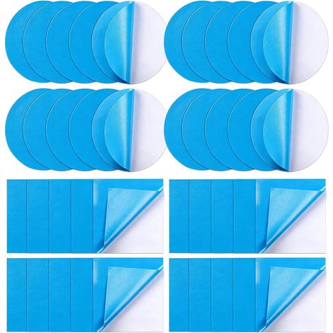 40-teiliges selbstklebendes Poolreparaturset, blau, Unterwasseraufkleber, wasserdichtes Klebeband für PVC-Pools, Schlauchboote, Poolreparatur (7 cm, 20 Kreise + 20 Quadrate) (1/5)