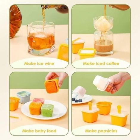 Bac À Glaçons - Silicone Sans BPA - Empilable - Résistant À -30 °C - Pour Boissons Et Cocktails - Lot De 6 (1/4)