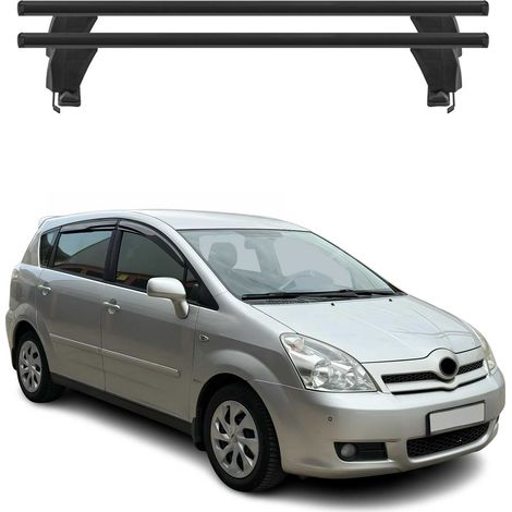 OMAC Barres de toit transversales en aluminium pour Toyota Corolla Verso 2004-2007 – Antivol – Rainure en T – Testées City Crash – Charge Max 50 kg Noir (1/4)