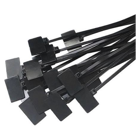 250 robuste, selbstverriegelnde Kabelbinder (4 x 150 Stück) mit Nylonkern und Beschriftungsetikett für Haushalt und Büro (Schwarz) – 16 x 2,5 cm – Schwarz (1/4)