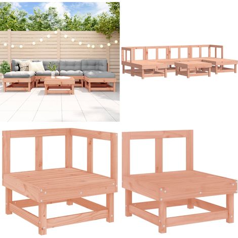 Salon de jardin 7 pcs bois massif douglas - Salon de jardin en bois - Salon de jardin modulaire (1/5)