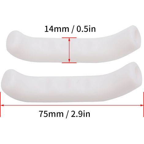 2 Pièces Manchons Silicone pour Poignées de Frein VTT, Protection de Levier de Frein Blanc (1/5)