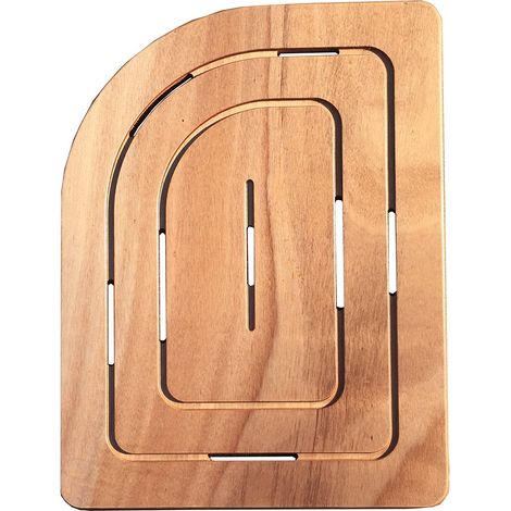 Pedana doccia in legno marino 74 x 55 cm stondato lato sinistro per piatto doccia 70 x 90