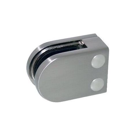Pinces à verre pour garde-corps - modèle 02 - demi-ronde 45x63 mm - support plat - inox 304 brossé - DESIGN PRODUCTION (1/4)