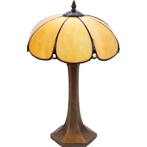 Mittlere Tischlampe mit sechseckigem Sockel, Durchmesser 30 cm, Virginia-Serie