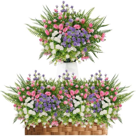 14 Bunches Artificial Eucalyptus Flowers Balcony Decoration Weatherproof for Home Balcony Planter Wedding Decoration (1/5)