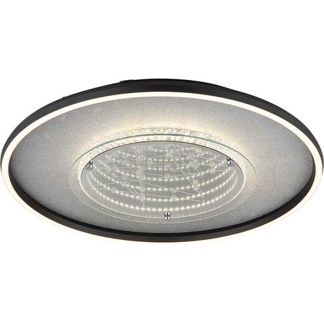 Deckenleuchte Deckenlampe Wohnzimmerlampe Aluminium schwarz matt Glas 3D Effekt LED D 51,5 cm