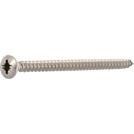 Spanplattenschraube Linsensenkkopf 3.5x 30 Vollgewinde Pozidriv 2 Edelstahl A2