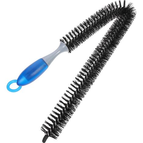 Brosse de Nettoyage Noire Longue et Flexible pour Radiateur Polyester Plastique Poignée Portable Trou Suspendre pour Mobilier et (1/4)