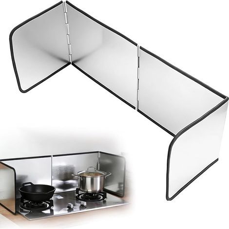 Plaque Anti Projection Cuisine Pliable: Protection Anti-éclaboussures pour Plaque De Cuisson, Facile à Nettoyer, Stove Splatter Guard pour Carter Huile, évier, Poêle à Frire, Cuisson Et Rôtir (1/5)