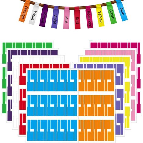 Lot de 300 étiquettes de câble, 10 couleurs, Etiquette cable Auto-adhésif Autocollant, inscriptibles, marquage de câble, Imperméables et Résistants à la Déchirure (1/5)