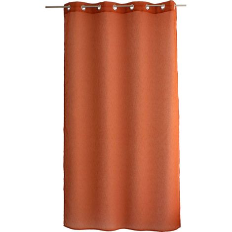 Voilage Sia 140x240 cm uni texturé - 140x240cm - Orange (1/4)