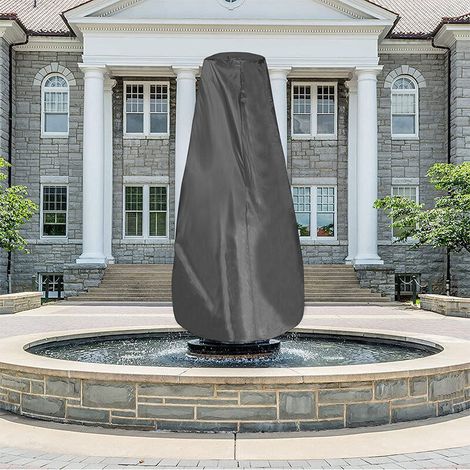 Housse de protection imperméable pour fontaine de jardin, statue ou statue, en tissu Oxford 210D avec revêtement argenté, pour terrasse extérieure (arrière).
