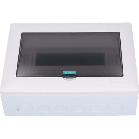 Boîte de distribution étanche 12 modules, coffret électrique encastrable avec rail DIN, disjoncteur étanche, couvercle transparent, protection IP65, montage mural. (1/5)