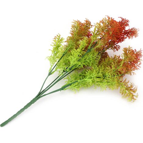 Feuillage artificiel en plastique type algue simulée déco maison intérieur jardin 33 cm (Algue orange) (1/4)