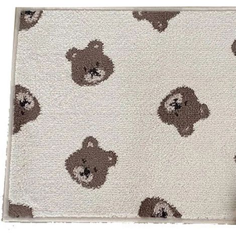 Tapis de porte de salle de bain en PVC carré antidérapant, doux et écologique, pour la cuisine et la maison, petit ours 40x60cm/15.7x23.6in (1/4)