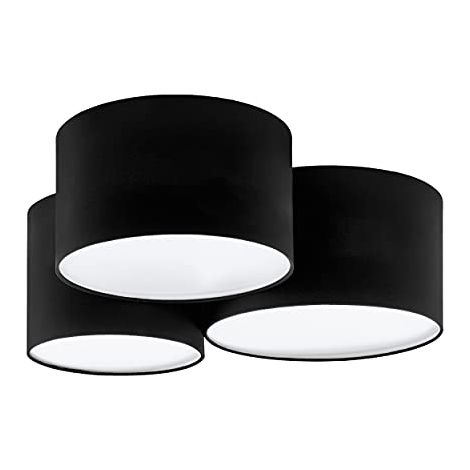 Plafoniera Contemporanea Pastore 2 Acciaio Bianco 3 Luci E27 (1/3)