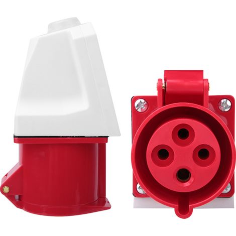 10 Stück Industriesteckverbinder BEM-124, 4-polig, IP44 wasserdicht, 32 A, 380–415 V (1/5)