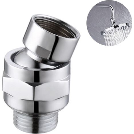 Connecteur rotatif pour tête de douche, laiton, argent, polyvalent et pratique, pour un usage quotidien (1/5)
