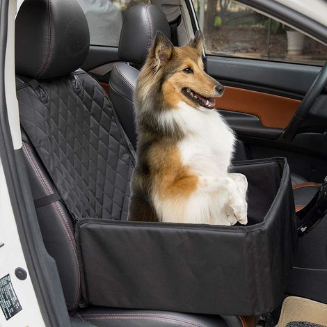 Besonders stabiler Hundeautositz – Verstärkter Autositz für kleine und mittelgroße Hunde mit 4 Befestigungsgurten – Hochwertiger, wasserdichter Hundeautositz für die Rückbank (1/5)