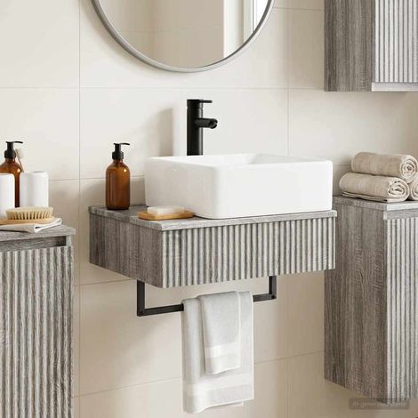 vidaXL Lavabo da Parete Sonoma grigio 50 x 41 x 39 cm (1/5)