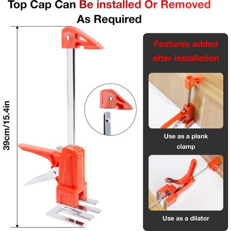 Outil de levage multifonctionnel orange anti-poussière, ajusteur de levage de carrelage, outil manuel de levage de portes et fenêtres pour un gain de temps et d'efforts à domicile