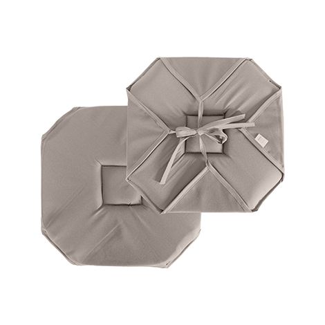Homemaison – Galette de chaise 40 x 40 cm – Tissu 100 % polyester – Fixation par 4 rabats – Épaisseur 2.5 cm – Coloris naturel