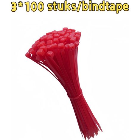 3 pack colliers de serrage colliers nylon autobloquants multifonction adapté pour maison bureau jardin atelier et plus 100 colliers par pack rouge (1/5)