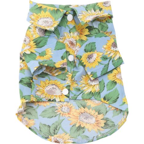 Sommerliches Hunde-T-Shirt, atmungsaktiv, UV-beständig, trendiger Aufdruck, lockere Passform, offener Saum, leichtes Shirt für Katzen und Hunde, Sonnenschutz, bequeme Haustierkleidung. (1/5)