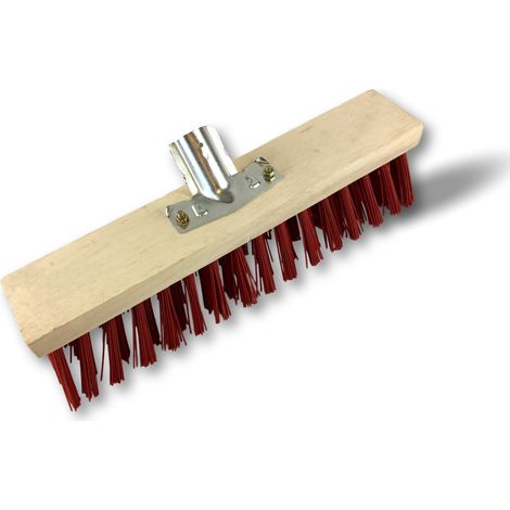 Balai de cantonnier Longueur 40 cm Piste Extérieur Garnissage PVC rouge Semelle bois Douille métal boulonnée Ø 28 mm Sans manche Kibros 2641B