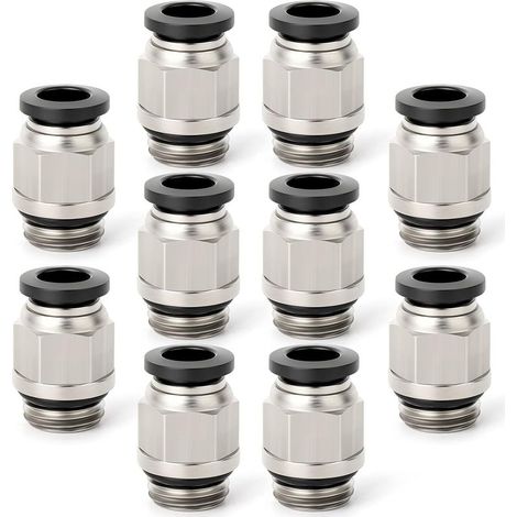 10 Raccords Pneumatiques Droits 4mm, Filetage 1/4 BSP, Pour Tuyau Air Comprimé (1/5)