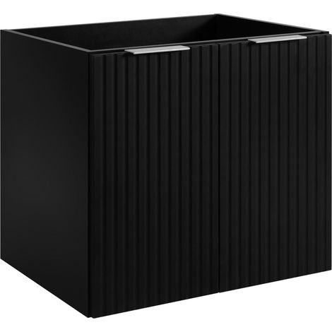 Mobile da bagno, Nero + maniglia argenta, 60 x 57 x 46 cm (1/4)