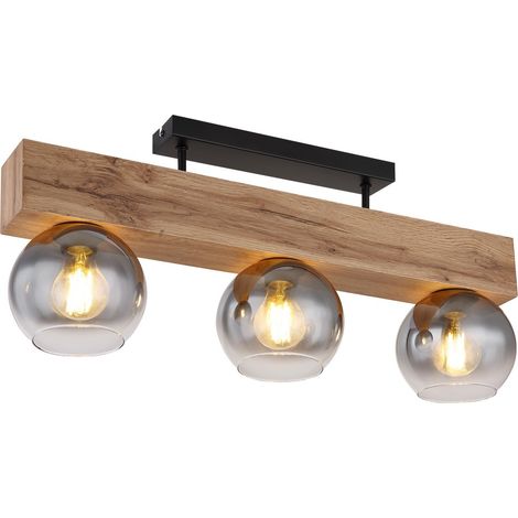 Globo - plafón - Moitas - natural - madera - E27 - 15656-3D (1/5)