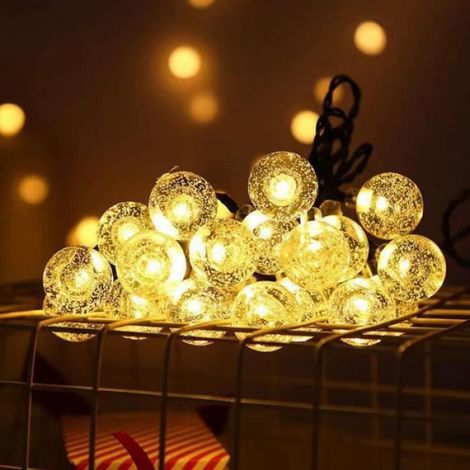 1 Guirlande lumineuse, 7,3 m, 50 LED, Solaire, 8 modes, Blanc chaud, Jardin (1/4)