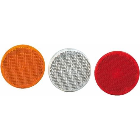 Catadioptre ø 60 blanc avec vis et écrou M5 (Lot de 4 )