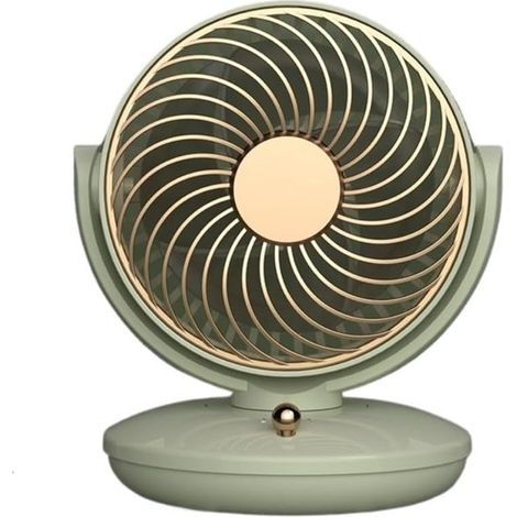 Ventilateur de bureau rechargeable USB-C, 3 vitesses, oscillation automatique et écran LED, ventilateur compact silencieux pour bureau et chambre, vert (1/5)