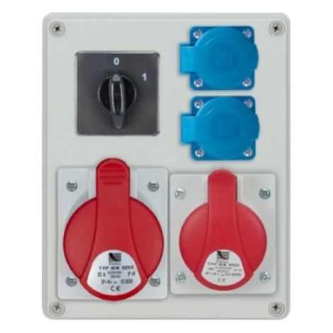 Cuadro de distribución R-BOX 240 1x32A/5P 1x16A/5P 2x250V, interruptor 0/1 IP44 B.1094W