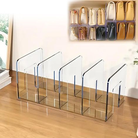 Étagère de rangement transparente pour sacs de placard, étagère amovible, séparateurs d'étagères transparents, séparateurs en acrylique pour étagères (1/5)