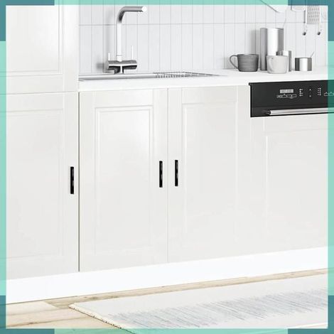 853929 Meuble bas pour évier Porto blanc brillant 80x46x81,5 cm (1/5)