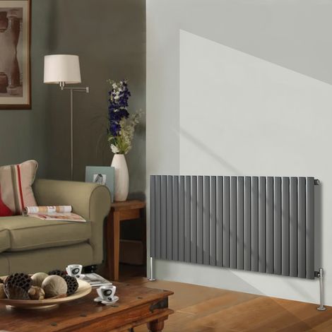 Designer Radiator 600x1416mm Single Oval Column Horizontal Anthracite (1/5)
