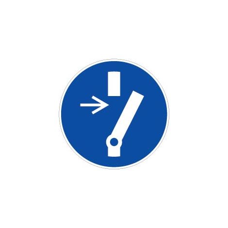 Panneau Débrancher avant d'effectuer une activité de maintenance ou une réparation - Rigide Ø80mm - 4021560