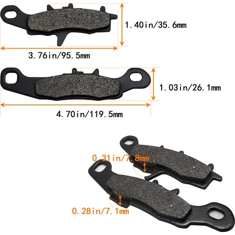 Compatible with Kawasaki KFX450R (2008-2014) and KFX700 V-Force 700 (2004-2009) front left brake pads
