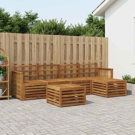 vidaXL Outdoor-Sofagarnitur 6 pcs Natur (1/5)