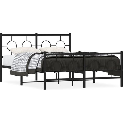 Maison Exclusive - Giroletto con Testiera e Pediera Metallo Nero 140x190 cm (1/5)