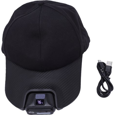 Cappellino da baseball a LED ricaricabile con illuminazione a induzione a mani libere e ricarica USB, luminosità regolabile, ideale per campeggio, escursionismo e corsa all'aperto. (1/5)