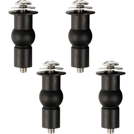 Vis de fixation pour abattant de toilette, 4 vis d'expansion, pour charnières d'abattant de toilette, charnière supérieure remplaçable, noir.