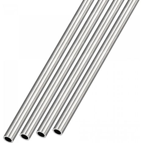 Sourcing Map - Lot de 4 tubes droits en acier inoxydable 304 pour l'ameublement et la machinerie, 3