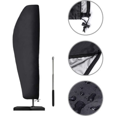Housse de Parasol Déporté de Jardin Housse de Protection pour Parasol avec Tige Télescopique en tissu 420D Oxford Fabric Imperméable, Anti-UV, coupe-vent, 280X 30 X 80/46CM (1/5)