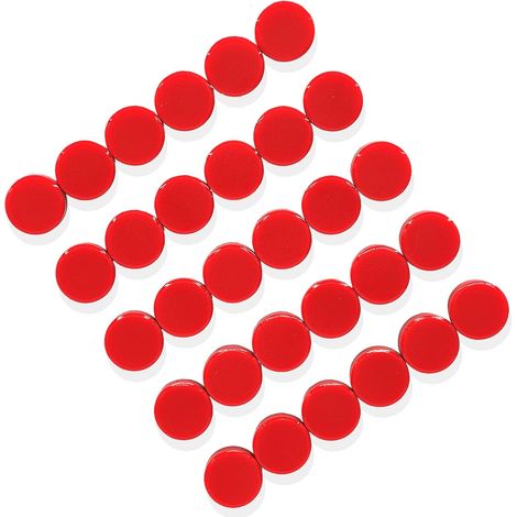 Aimants frigo puissants, lot de 30 petits aimants ronds rouges pour tableau magnétique. (1/5)
